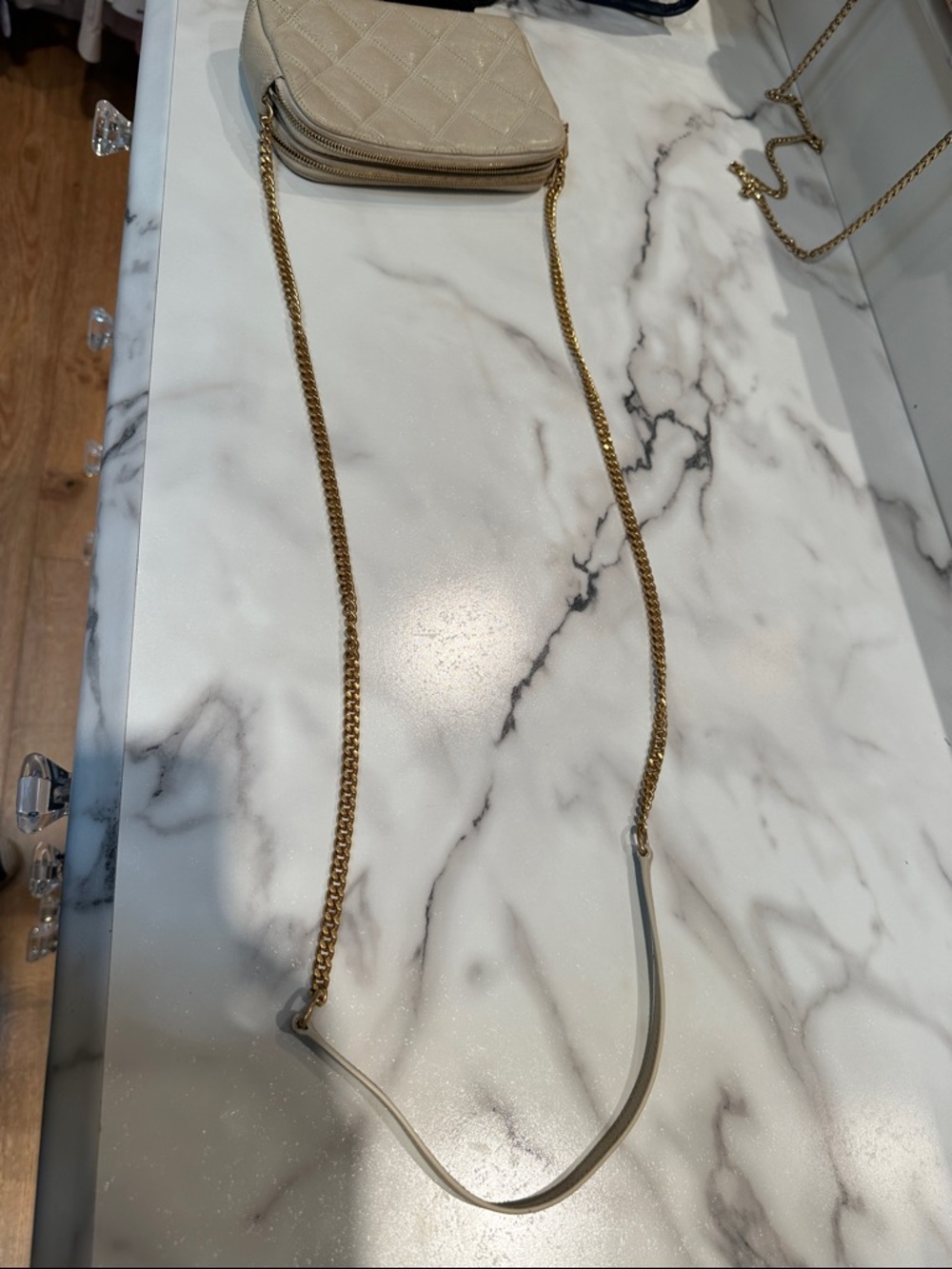 Saint Laurent Cream Quilted Leather Camera Bag with Gold Hardware - Picture 8 of 13